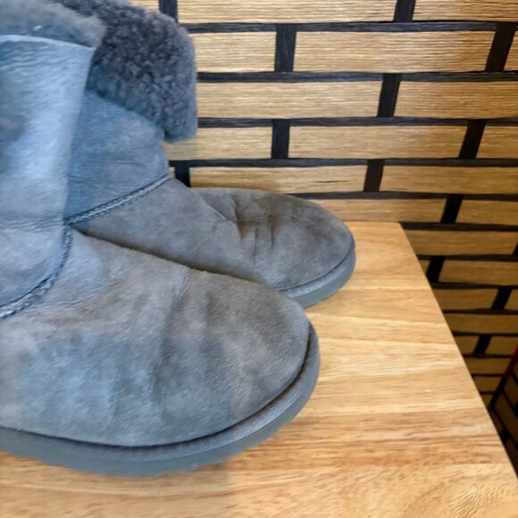 Ugg Bailey Button Gray Boots - Picture 4 of 7